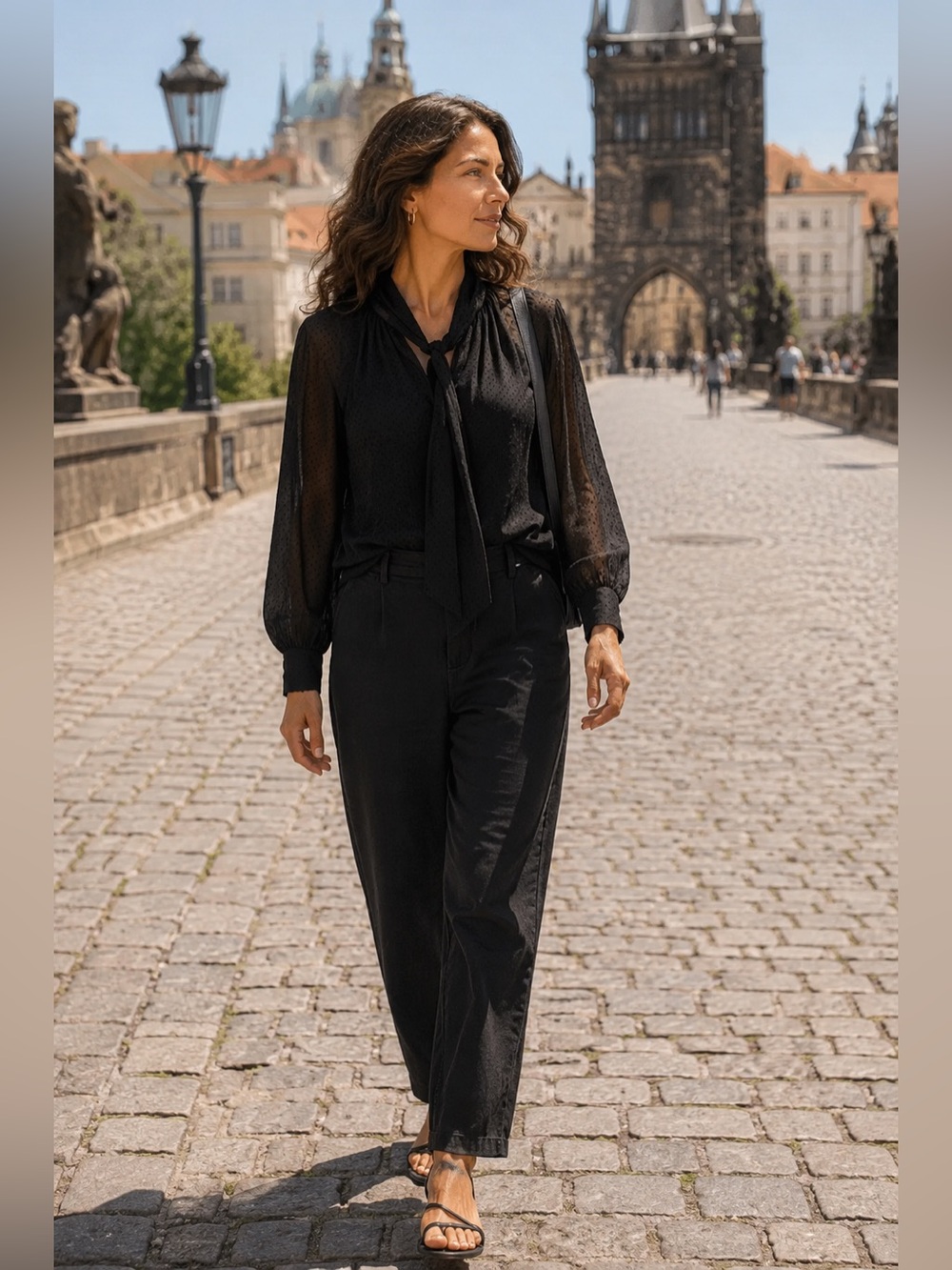 Elegant Black Sheer Blouse - Picture 9 of 9